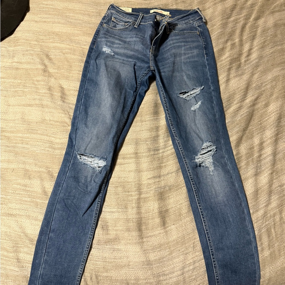 Levi's Distressed Skinny Blue Jeans